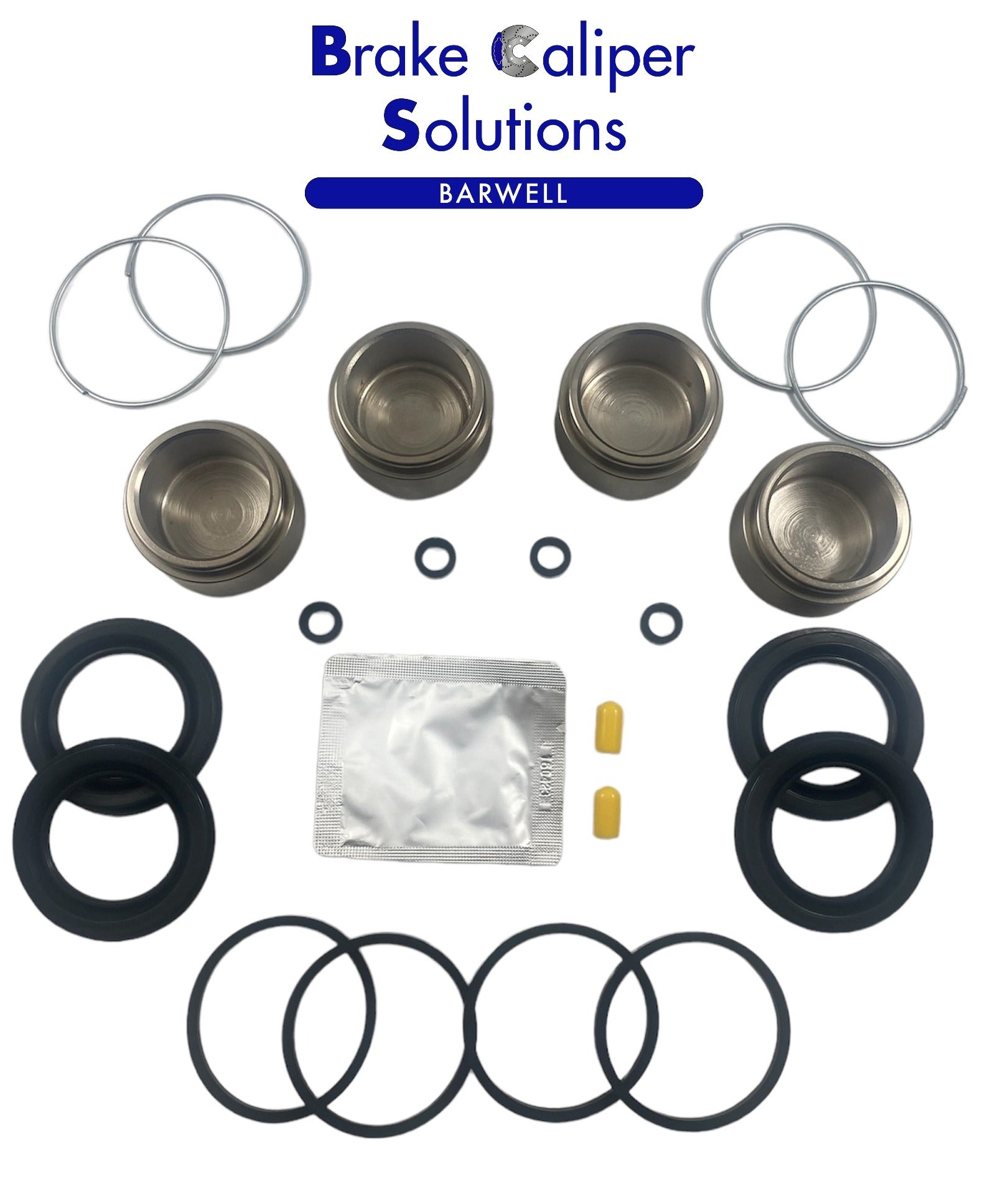 Front Brake Caliper Rebuild Repair Kit + Pistons for Talbot Simca 1100 Ti, Rancho